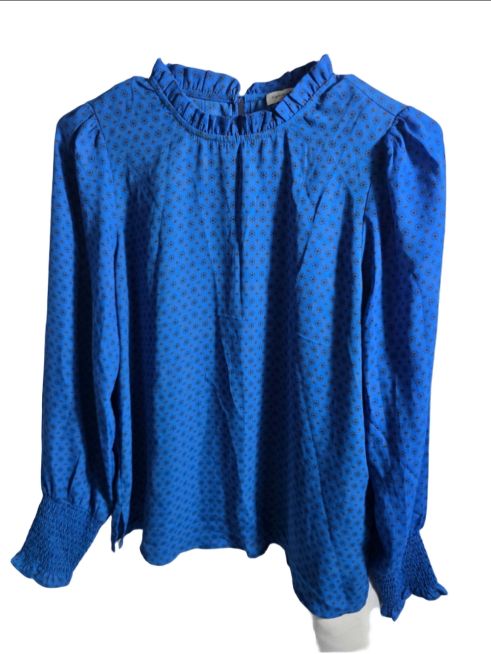 Women's Carolina Belle Blouse Size S Blue Floral Print Long Sleeve